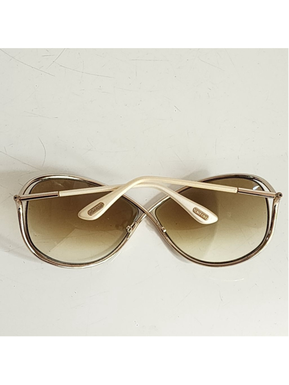 TOM FORD Miranda Gold Brown Oversized Gradient Butterfly Sunglasses - Picture 3 of 7